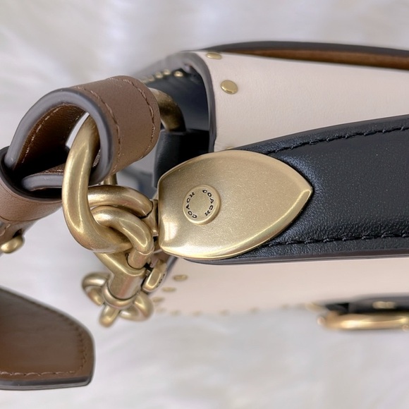COACH Restored Beat Shoulder Bag In Colorblock With Rivets - Picture 9 of 17